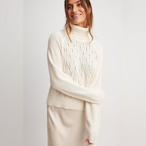 Elegant Cream Turtleneck Sweater